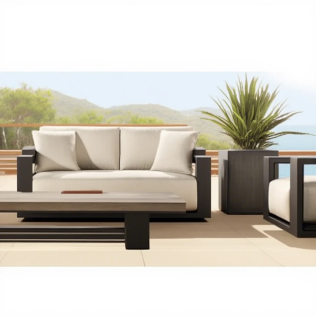 Modern Aluminum Farmhouse Park Garden Couch Set Durable UV-Resistant Waterproof Comfortable Eco-Friendly Outdoor Furniture