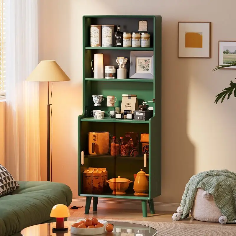 Household storage cabinet Solid wood floor rack, wall chest display cabinet