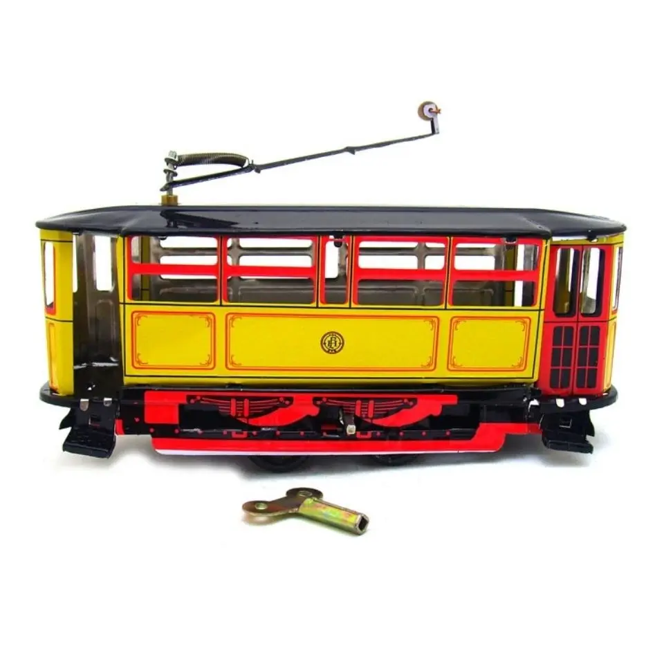 MS638 Poled Tram Adult Collection Vintage Toy Photography Props Iron Sheet Toy Restaurant Cafe Decoration