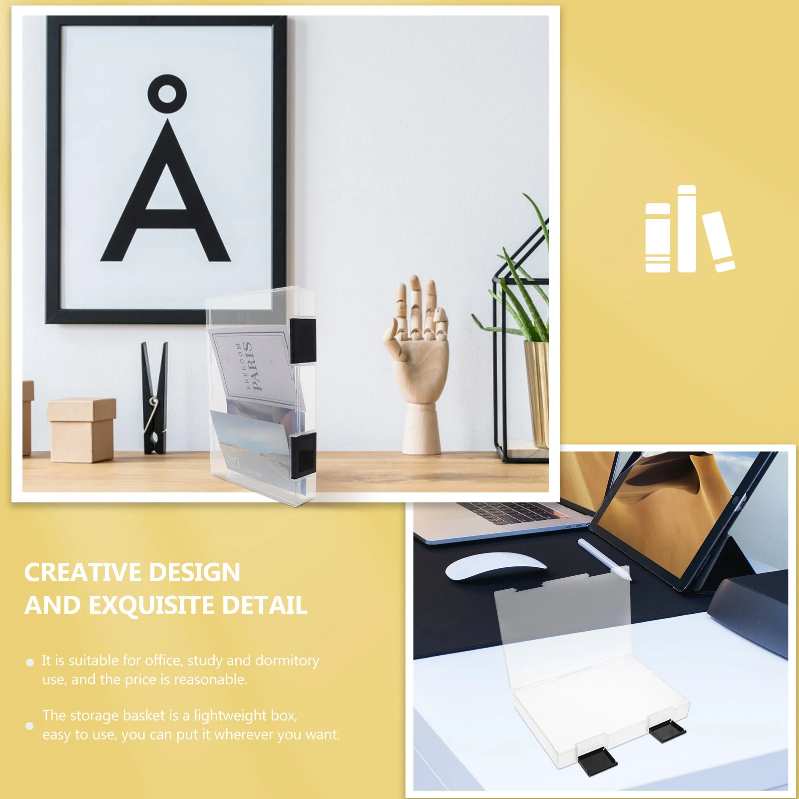 

1Pcs A5 Document Storage Box Heavy Duty Plastic File Organizer for Office Home Study Room Documents Certificates Magazines