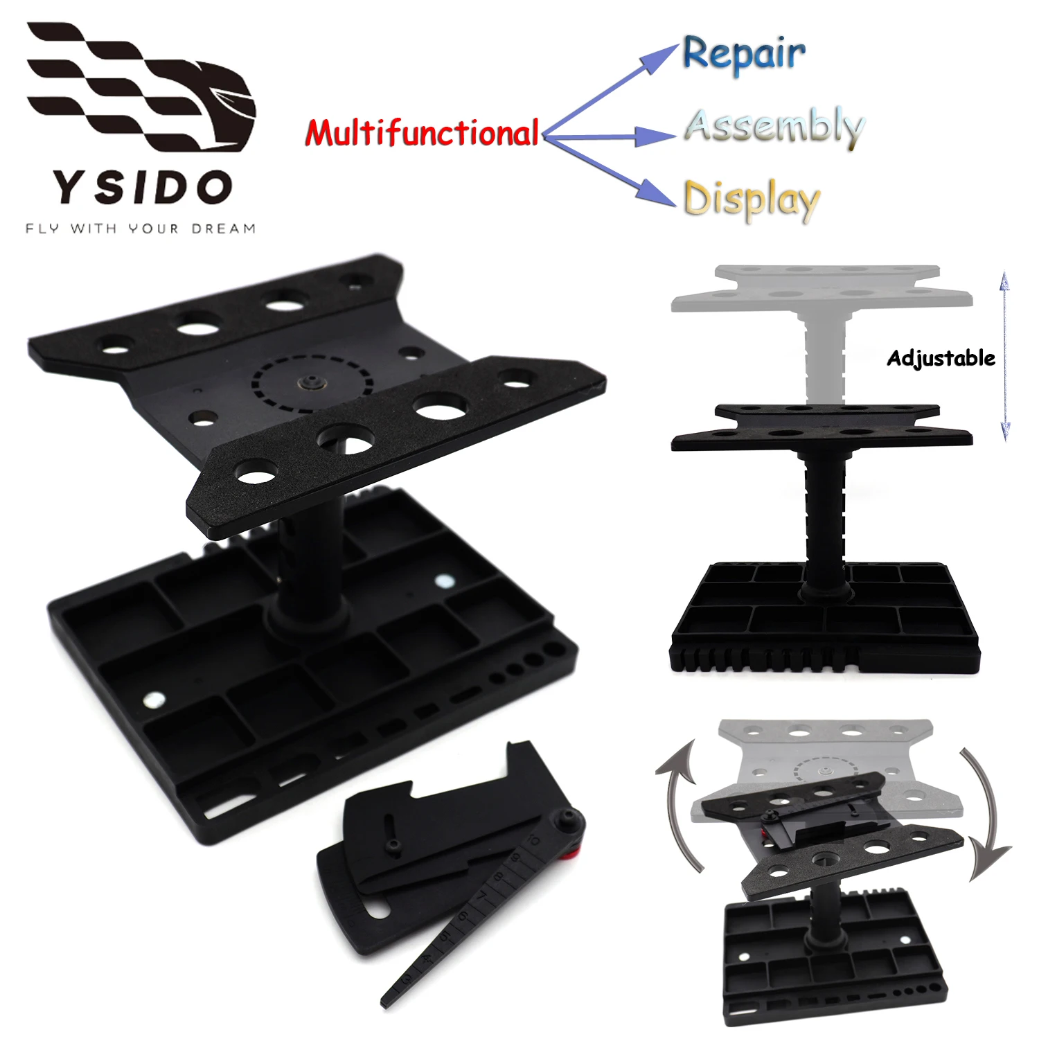 RC Car Repair Station Adjustable Display Stand Assembly Platform for 1/8 1/10 1/12 1/14 1/16 RC Crawler Monster Truck Models