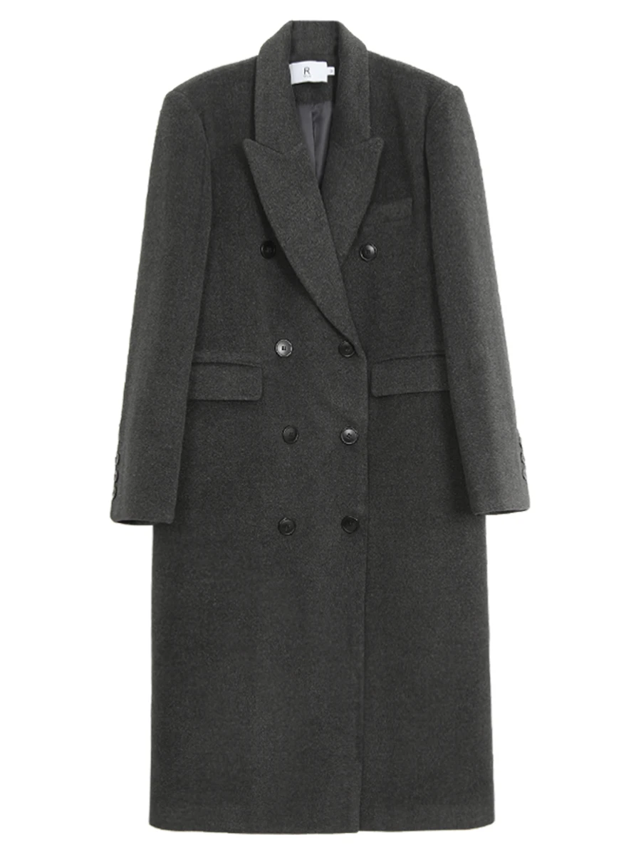 ay Woolen Coat Women's Autumn Winter 2025 New High-End Hepburn Sle Briti Sle Red Personage Museum Long Sve Coat