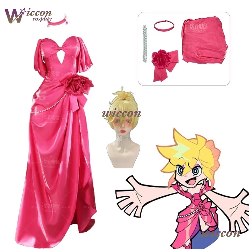 Moe Panty & Stocking With Garterbelt Anarchy Stocking Cosplay Role Play Women Pink Sexy Elegant Halloween Party Dress Suit