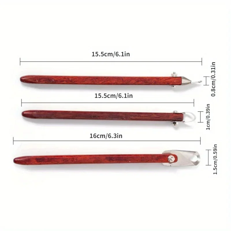 Pottery Tools Ring Carving Knife Wooden Handle Single Head Scraper DIY Ceramic Sculpture Scraping Texture Carving Tools