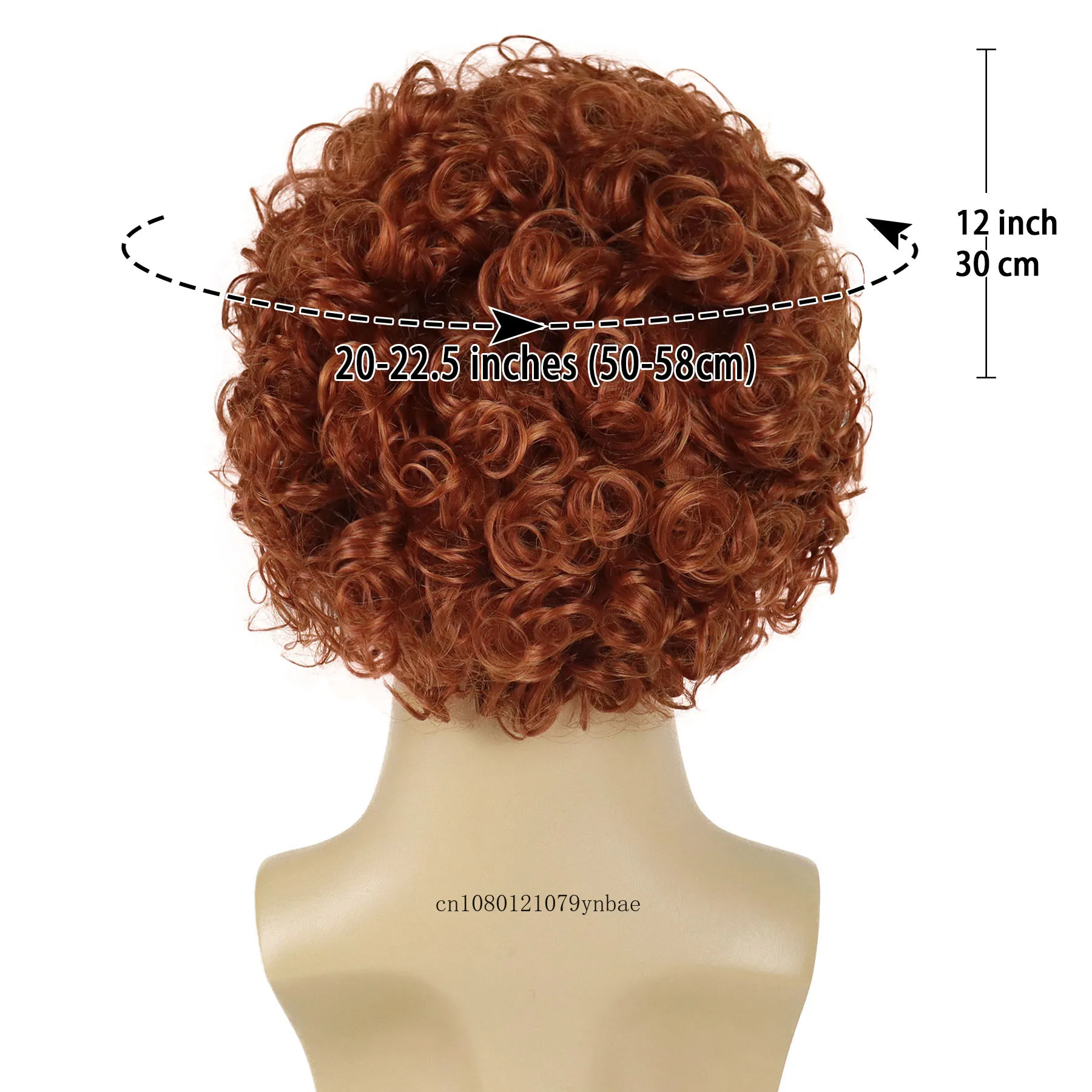 Red Afro Curly Wigs Synthetic Hair Fluffy Short Wig for Men Male Boys Halloween Party Cosplay Ice Spice Costume Heat Resistant