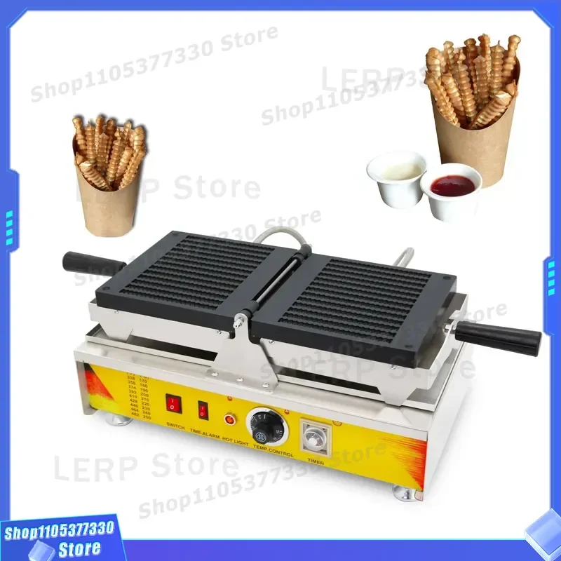 Electric Waffle Maker Machine Commercial Threaded Long Rod Fries Shape Snack Food Factory Popular for Business Use Commercial