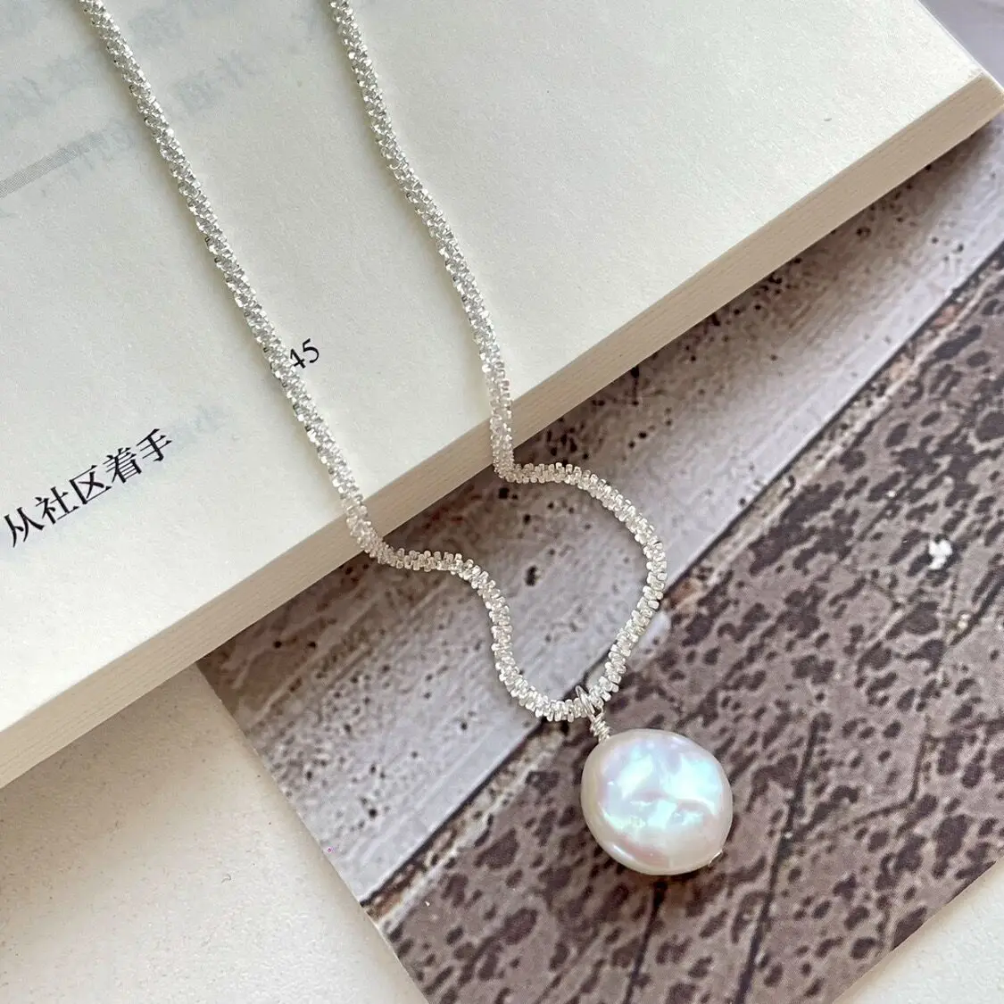 Collier ras du cou en argent regardé S925 avec pendentif en perles pour femme, bijoux fins, coquillage rond, cadeau de mariage simple, boutique,