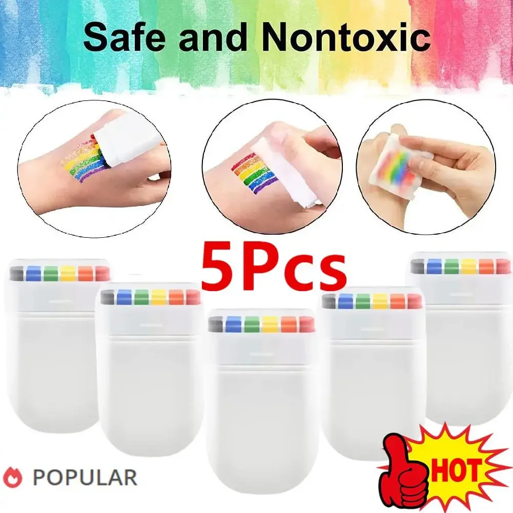 

5X Colorful Rainbow Face Paint Crayons Washable Body Tattoo Pigment Pen Fluorescent Crayon Adult Kid Party Art Makeup Cosmetic