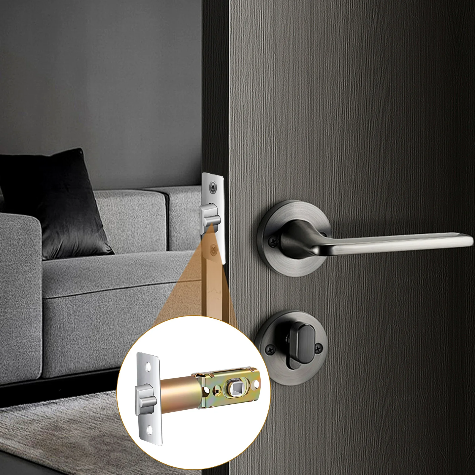 

Adjustable Door Lock Parts 2 3 8 Inch 2 3 4 Inch Latch Universal 45° Zinc Alloy Front Security Hardware Easy Install Door Locks