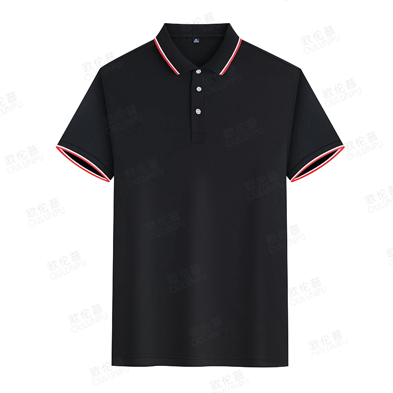 Polo Shirt Man Ice Cotton Fabric Orange Yellow Black White Red Pink Color Summer Tops