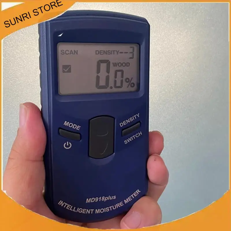 SUNRI-Md918plus Medidor de humedad de madera inductivo Detector de humedad húmeda de madera de ondas electromagnéticas