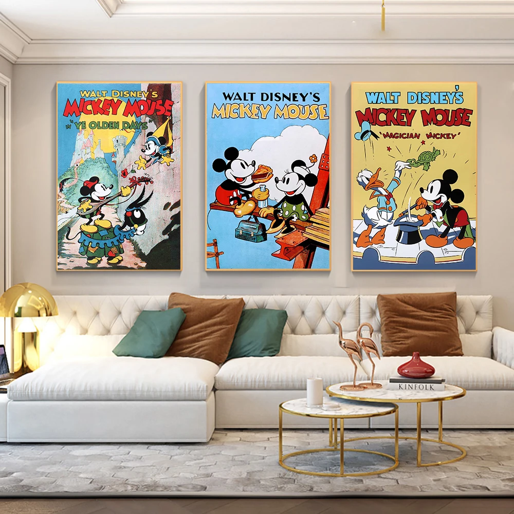 

Pop Disney Mickey Mouse And Friend Hawaii Holiday Colorful Canvas Wall Art Poster Decor Home Living Room Kids Room Decor Gifts