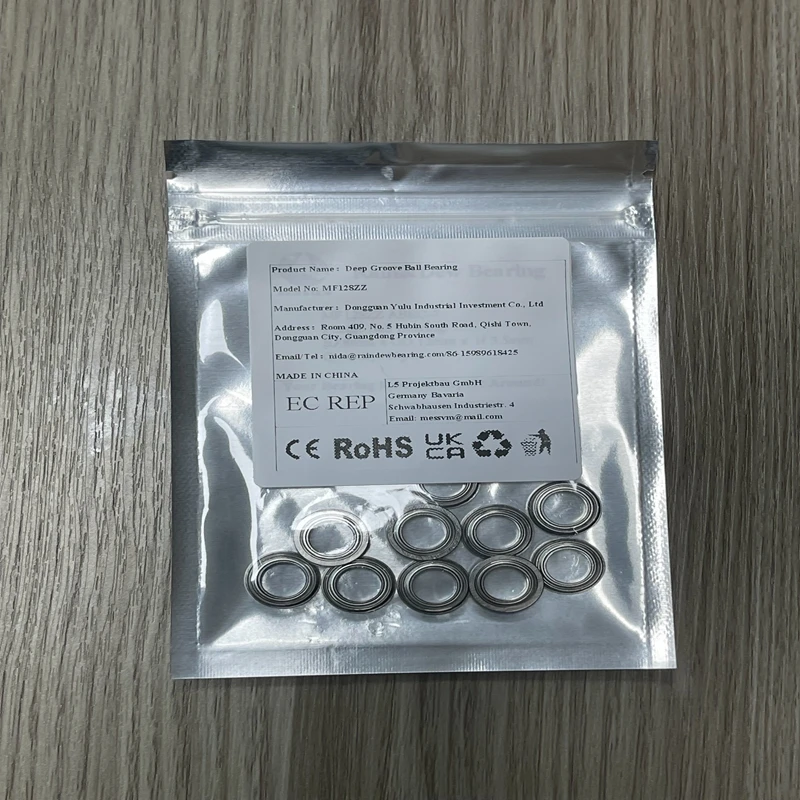 

10PCS MF128ZZ Flanged Bearing 8x12x3.5mm Miniature Shielded Ball Bearings ABEC-7 Low Noise for Motor, 3D Printer