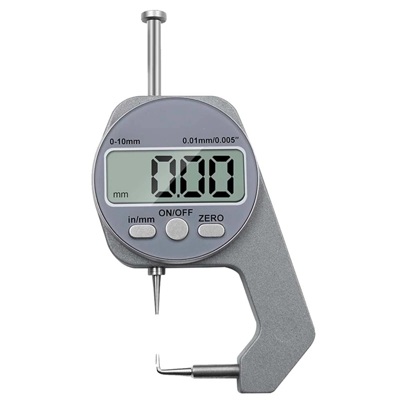 A21I-Mini Precise Digital Thickness Gauge Meter Tester Micrometer Thickness Pointed Head 0 - 10 Mm