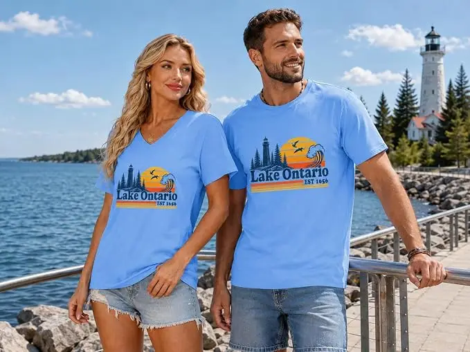 Ontariosee T-Shirt „Always Lake Ontario and The Gulf of Mexico“ Shirt Klassische 70er 80er Retro-Ästhetik Kleidung für Frauen Männer T-Shirts – Detail 11