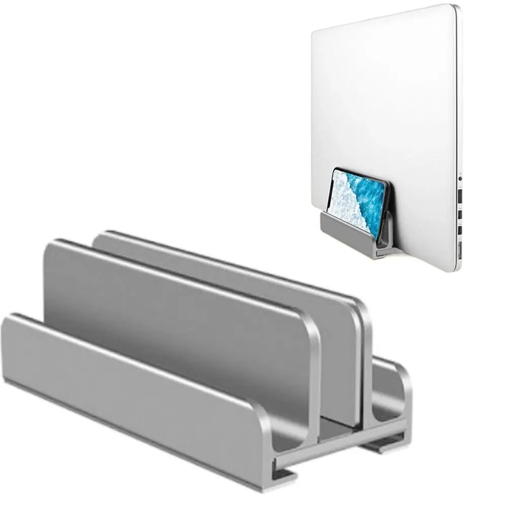 1/2/3 Slots Vertical Laptop Stand Space-Saving Adjustable Aluminum Laptops Holder Anti-slip Rust-proof Desktop Notebook Dock
