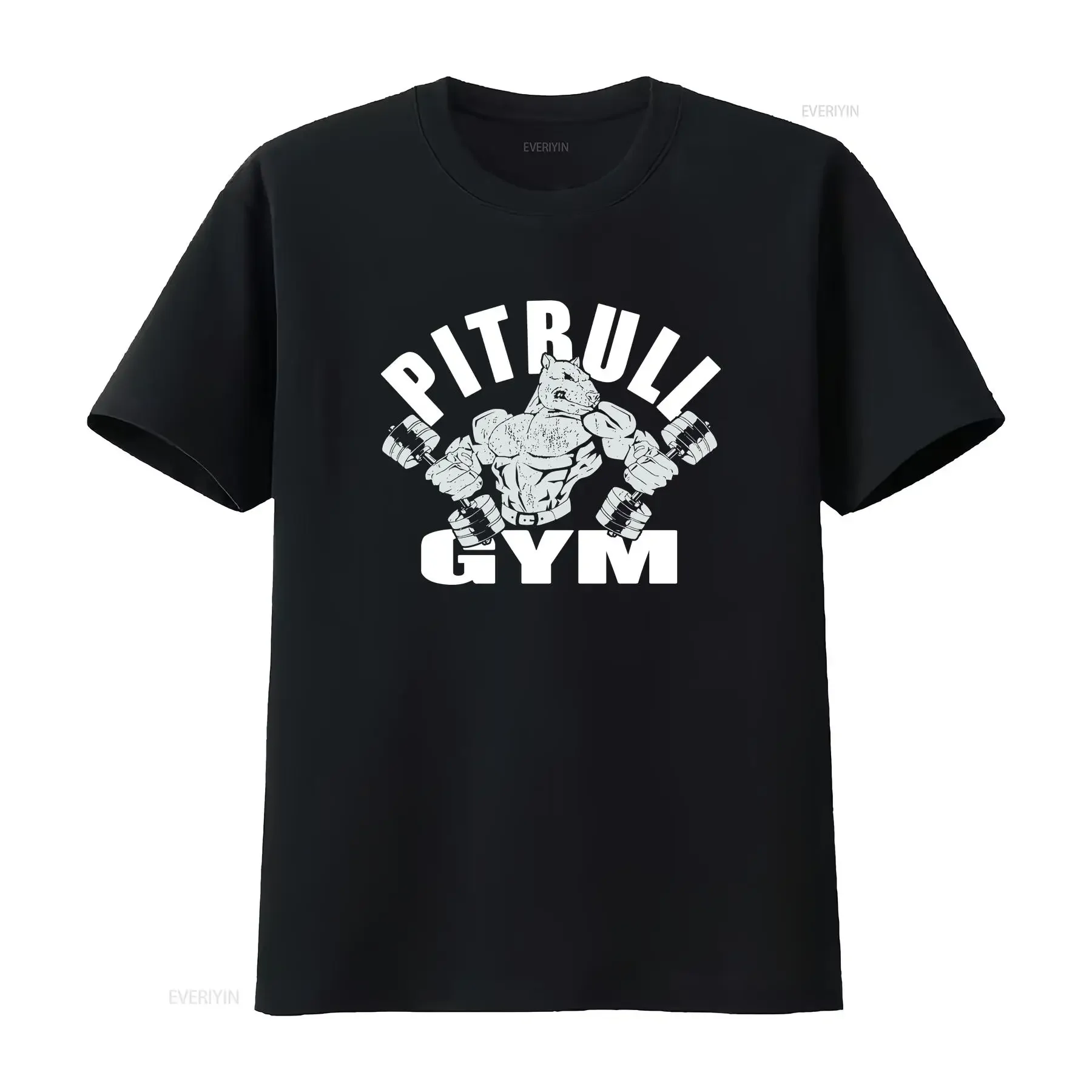 Vintage PITBULL GYM T Shirt Large Body Building Dumbbells Fitness vintage Washed graphic Versatile Casual Comfortable