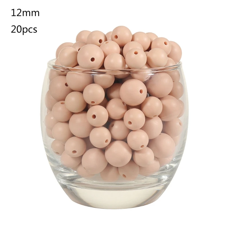 20pcs/set Silicone Beads Food Grade Silicone 15mm Nursing Silicone Teething Bead in Baby Teethers Necklace DIY Material