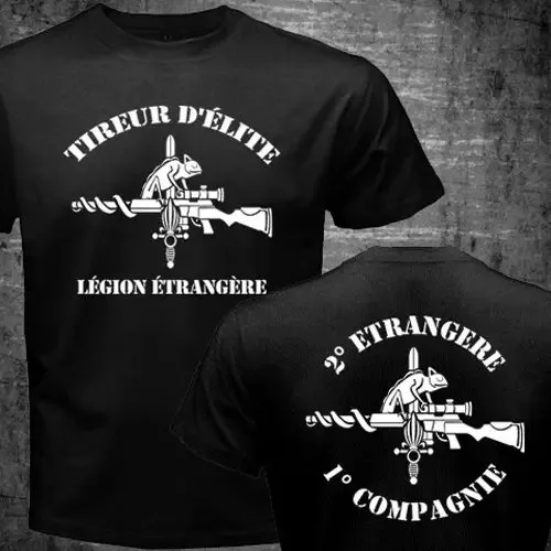 High Quality French Foreign Legion 2e Legion Etrangere T Shirt Men Two Sides Special Forces Sniper Gift Casual  Shirt USA Size