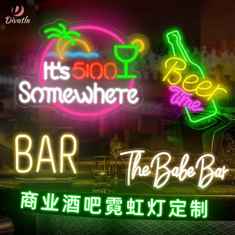 

Customized neon lights bar lightbox patterns neon lights illuminated characters advertising signs, lightbox signage