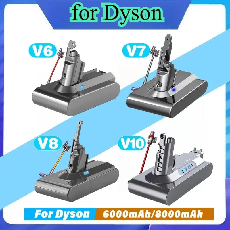 8000mAh for Dyson V6 V7 V8 V10 Rechargeable Bateria SV10 SV11 SV12 SV09 Vacuum Cleaner Battery DC58 Battery for Sony Battery Cel