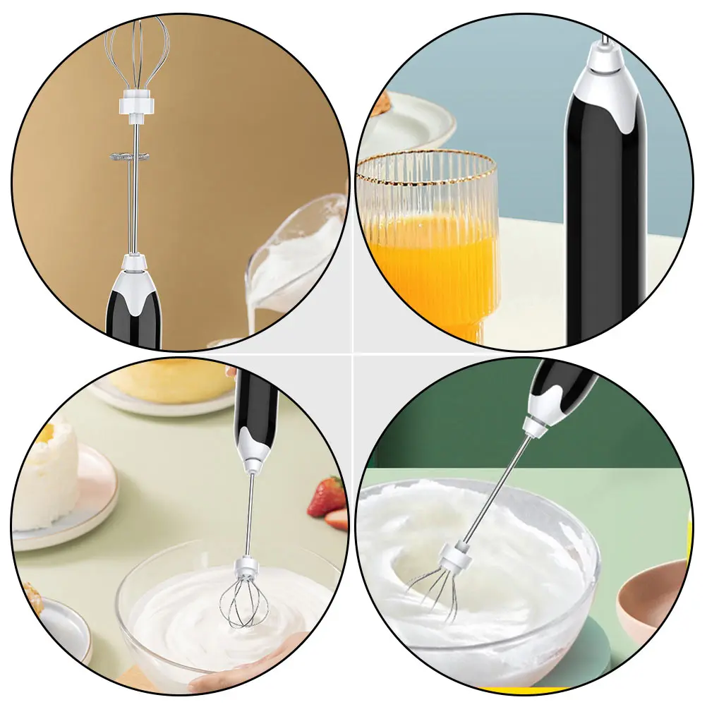 

Electric Egg Beater H Mixer Stainless Steel Whisk Baking Dough Tool Egging Appliances