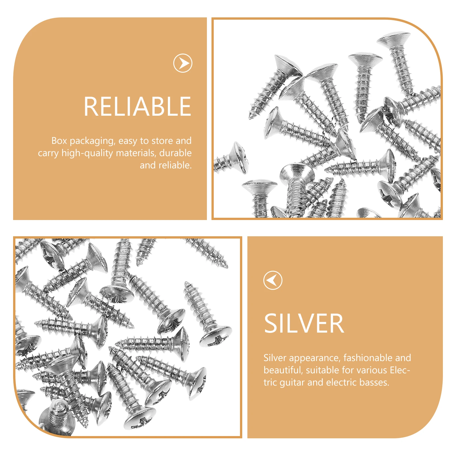 

50pcs Guitar 3X12Mm Iron Fixator For Electric Bass Guitar Accessories Mounting Screws Panel Fixator Replacement Jack