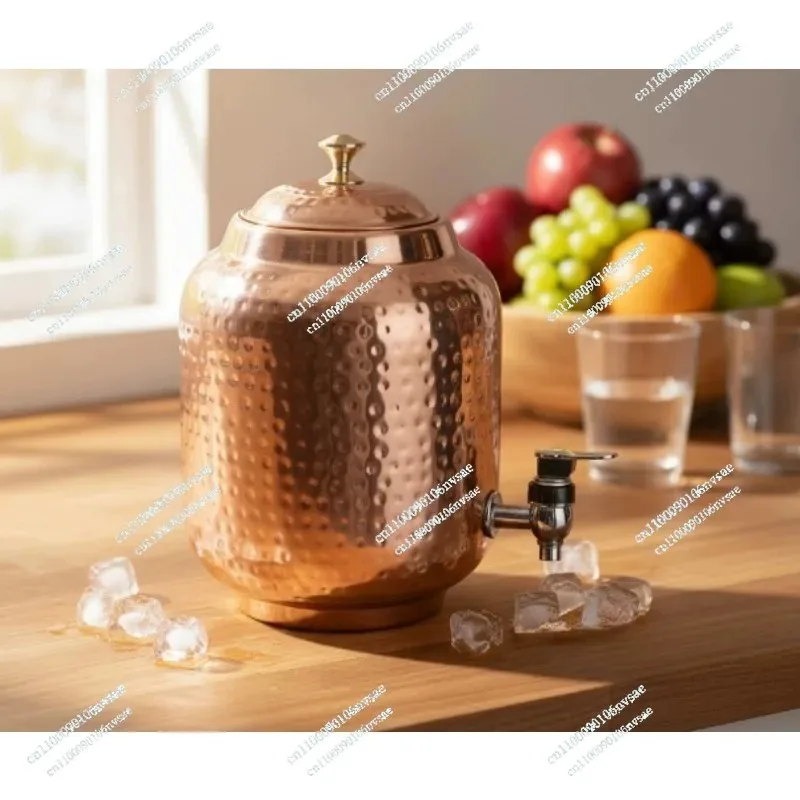 Pot with  4.8L / 5.5L  Liters (brown) Large-capacity Beverage Containers Pure Copper Water Dispenser Container