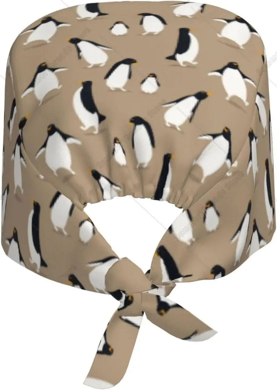 فرك قبعات النساء الرجال جميل البطريق B العمل ممرضة الأسنان القبعات ذيل حصان فرك قبعة سوداء