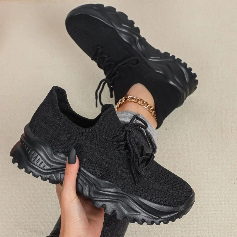 

Comfortable Casual Women's Shoes Spring Summer New Style Slip-On Thick Bottom Mesh Breathable Versatile Flat Laid-back Footwear