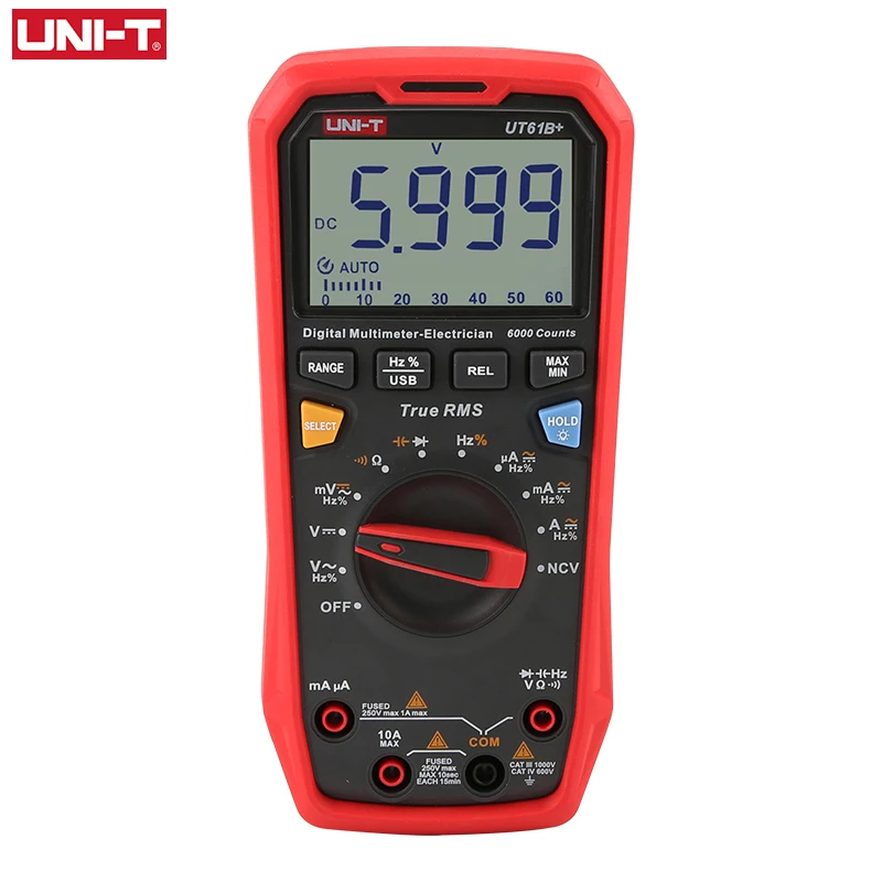 UNI-T UT61B+ UT61E+ UT61D+ Handheld Professional Digital Multimeter Tester Unit True RMS Auto Range 6000 Counts DC AC 1000V