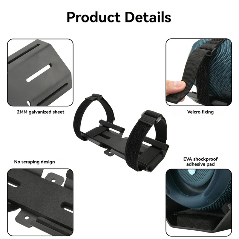 

【USB-C Cable】2X Portable Speaker Mount For Jet Ski/Snowmobile/Boat/Sea-Doo, Speaker Bracket Metal Mount Holder For Charge 4