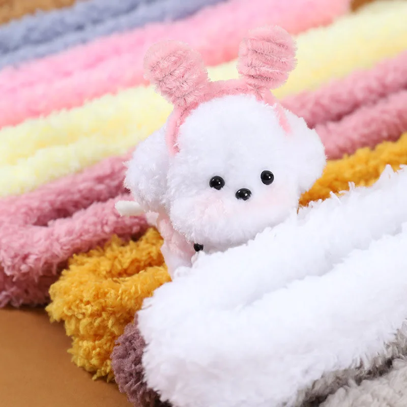 100CM 20MM Jumbo Plush Pipe Cleaners Coral Fleece Super Thick Fuzzy Chenille Stems For Doll Animal Toy Art DIY Decor