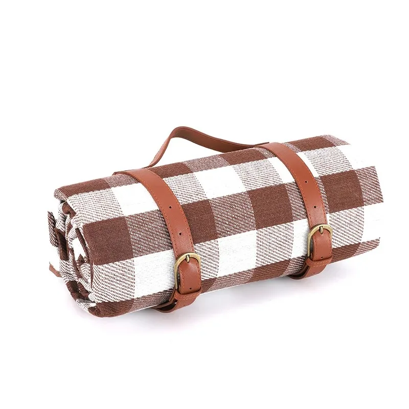 Waterproof Outdoor Picnic Mat Camping Beach Mat Colorful Plaid Stripe Rectangular Sleeping Blanket Pad Living Room Carpet