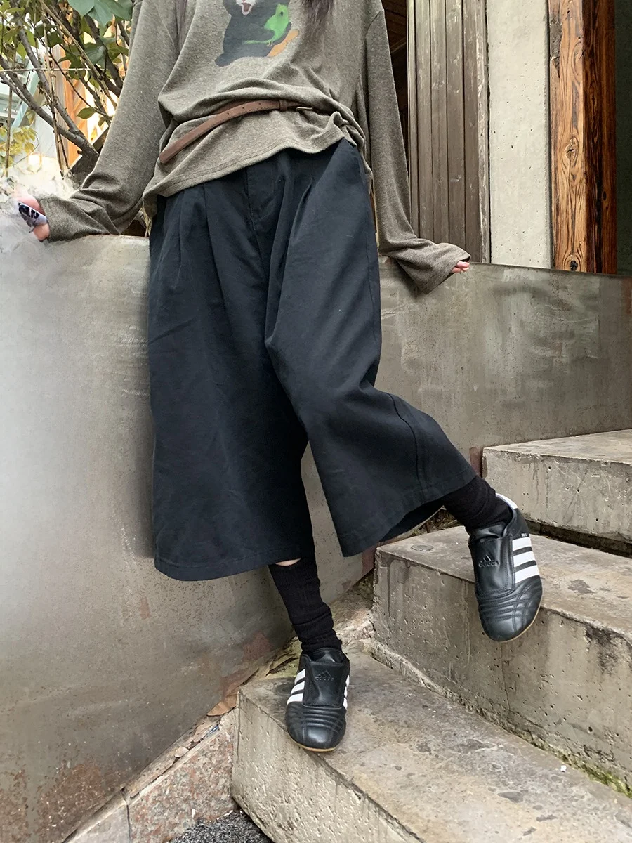 

High Waist Wide Leg Pants Casual Loose Sle Seven-Foot Lengthening Leg Effect Lazy Faion Women's Autumn Seasonal Clothing