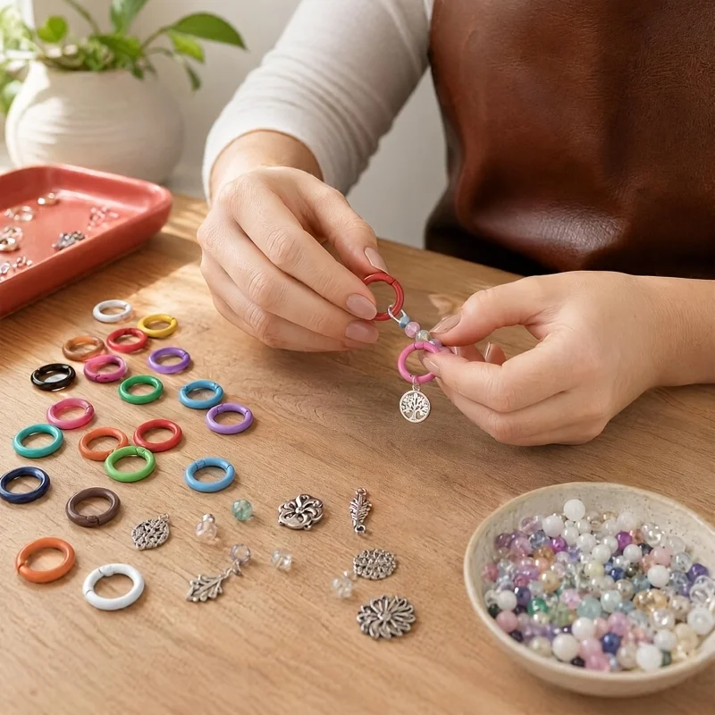 100pcs Colorful 25mm round Spring O-Ring for Jewelry-Making Keychains Wholesale Wallet & Handbag Accessories DIY Handicrafts view 6