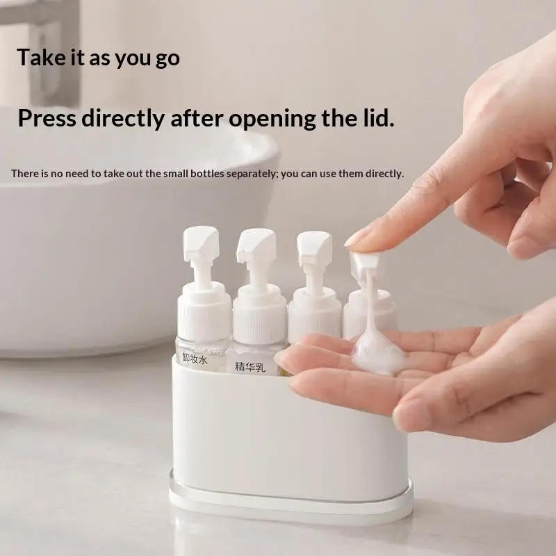 2/4 In 1 Travel Liquid Dispenser Split Bottle System Shampoo Lotion Shower Gel Soap Sub Bottles Press Container