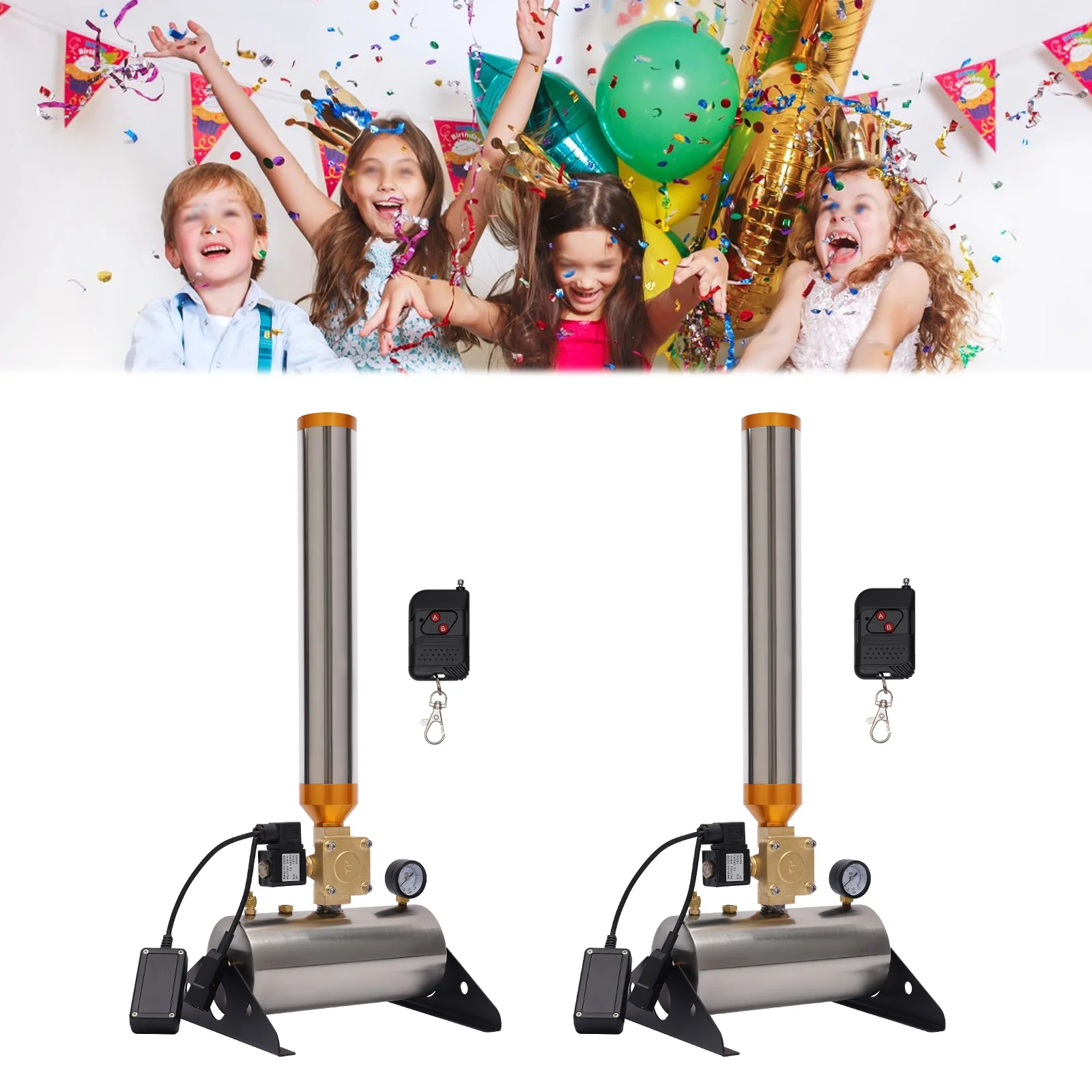 2 PCS Electronic Confetti Machine W/Remote, Confetti Cannon Machine for Concerts Stage Weddings Parties and Special Events