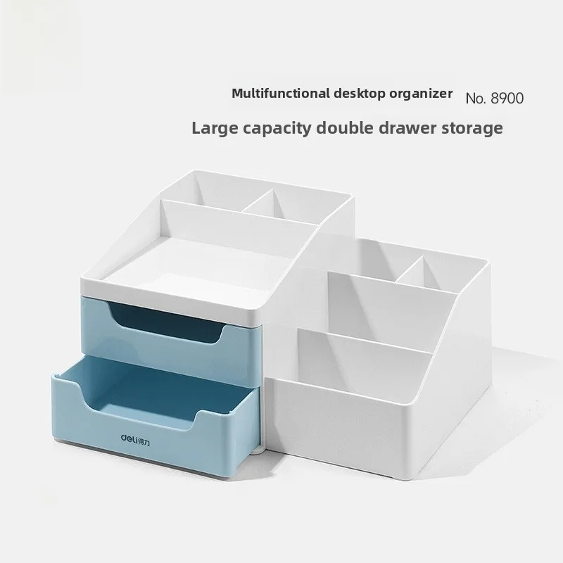 

Desktop Organizer Box Large Capaci Der Sle Office Cosmetic Storage Container Multi-Function Pen Holder
