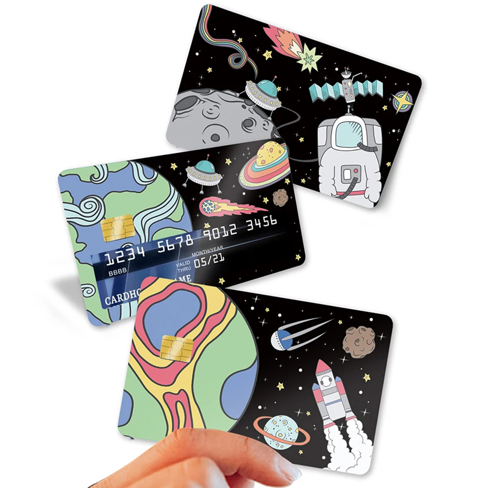 Creative Cute Credit Card Stickers Front Film Skin Sticker Cover for Small Chip Bus Card Credit Card Waterproof Matte