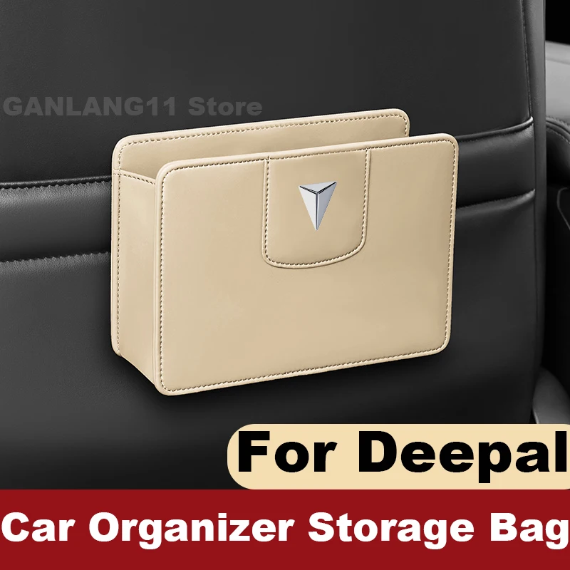 

Leather Car Organizer Storage Bag For Changan Deepal L07 S07 S05 SL03 G318 S09 EV 2020-2023 2024 2025 Auto Trash Can Accessories