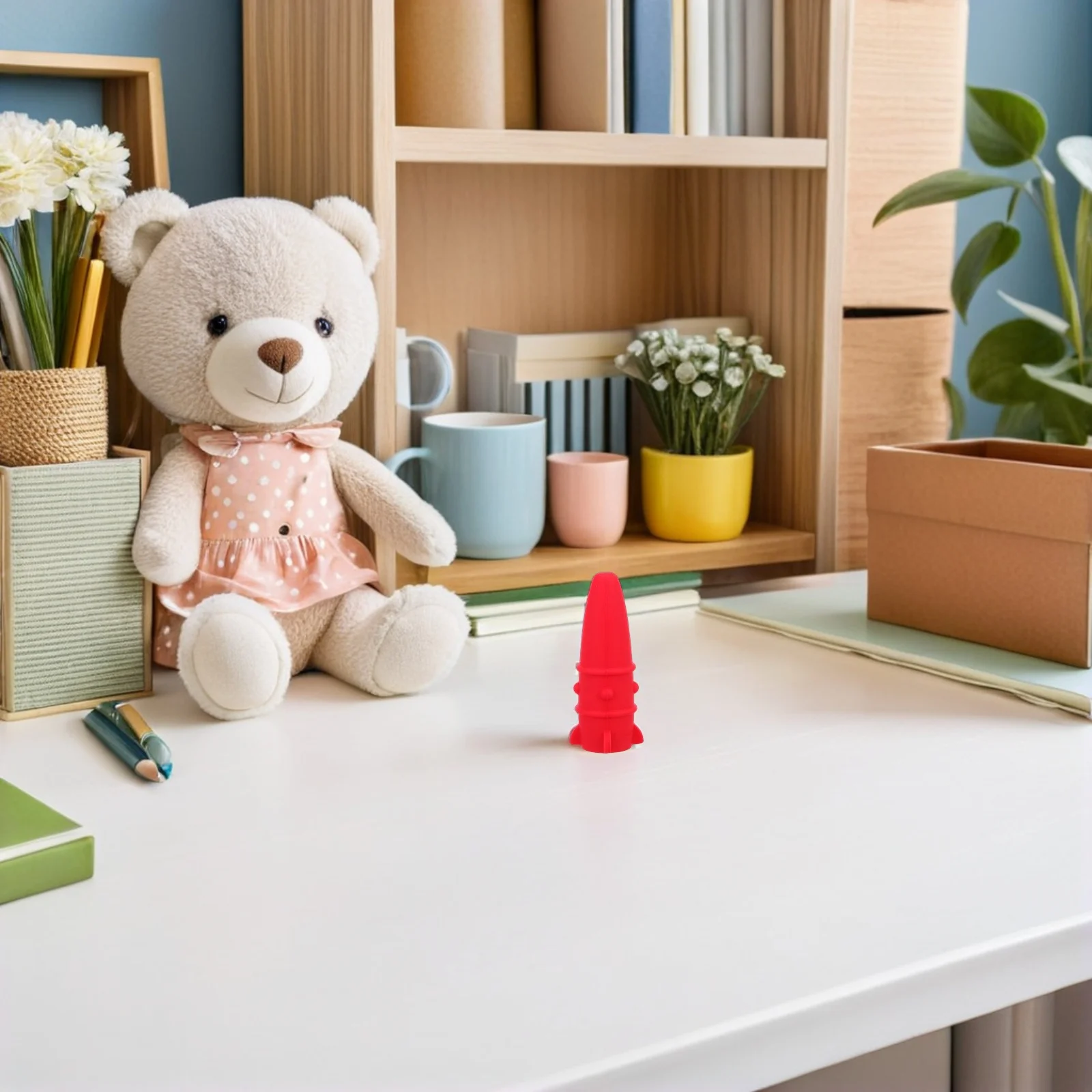 

5pcs Silicone Rocket Pencil Caps Creative Chewable Tip Protectors For Soft Sensory Topper