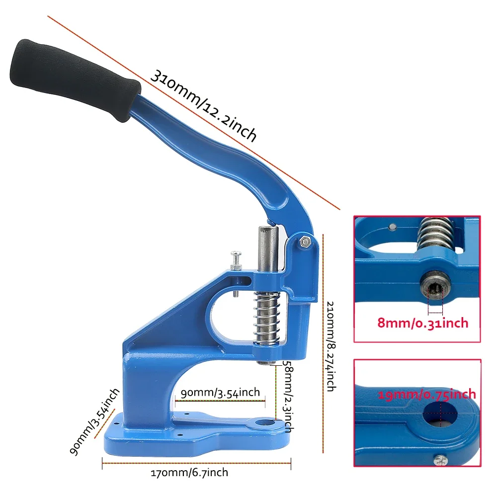 Machine à poinçonner à la main et matrices en métal pour boutons à pression, outils, moule pour maroquinerie, vêtements, sacs, jeans, accessoires de