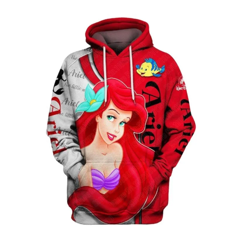 Ariel the Mermaid  cartoon men women 3D Print High quality Fleece Zipper/ Hoodies Pullover Tops dropshipping