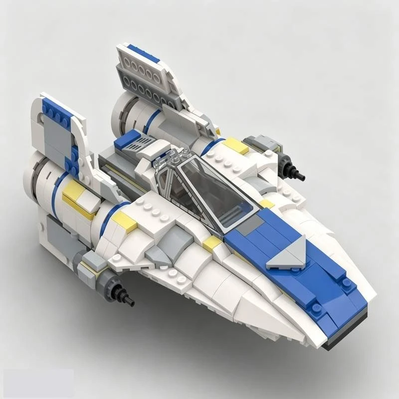 428 PCS Small Interceptor Star Spacecraft Model Building Blocks MOC DIY Assembly Creative Sci Fi Puzzle Toy Popular Gift Displa