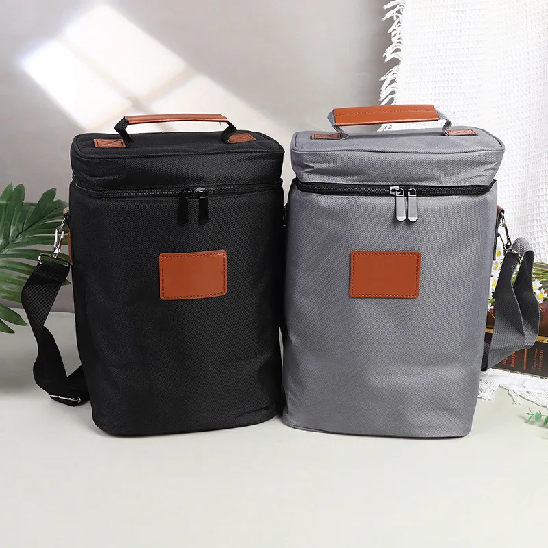 Lunch Bag Red Wine Insulation Bag 4 Bottles Wine Cold Ice Cooler Pouches Outdoor Red Wine Carrier Handbag Champagne Picnic Bag