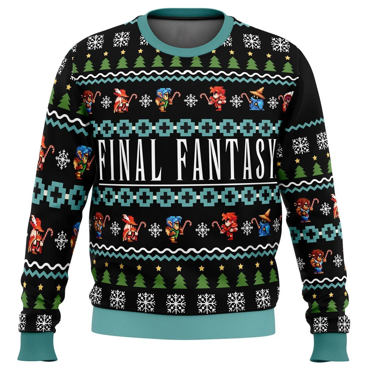 Final Fantasy Classic 8bit Ugly Christmas Sweater Gift Santa Claus Pullover Men 3D Sweatshirt and Top Autumn and Winter Clothi