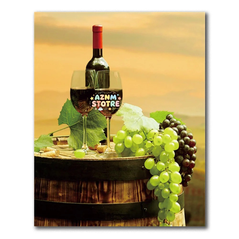 Kitchen Bar Red Wine Grape Beer Wall Art Canvas Painting Still Life Nordic Poster Wall Pictures Decor For Living Room