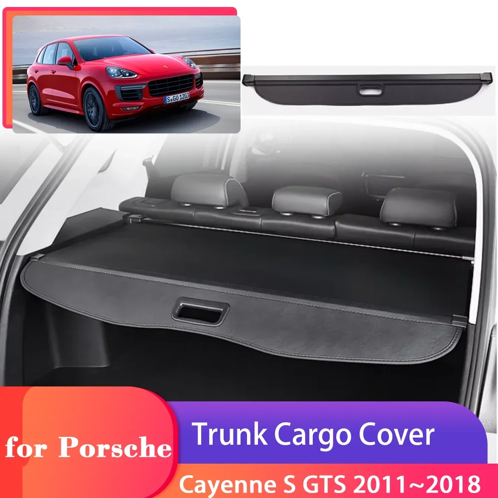 Car Trunk Cargo Cover for Porsche Cayenne S GTS V6 2011~2018 Luggage Tray Storage Security Shield Curtain Partition Accessories