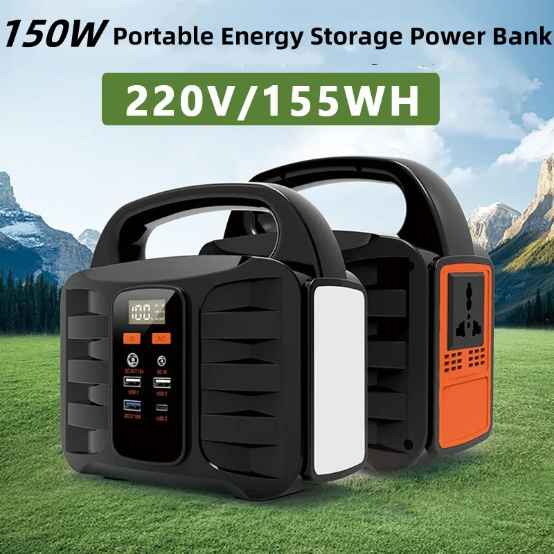 Outdoor Super Power Bank Station 42000mAh 150W Dual USB 110V AC Outlet Portable Powerbank Quick Charge for Laptop iphone 16 15